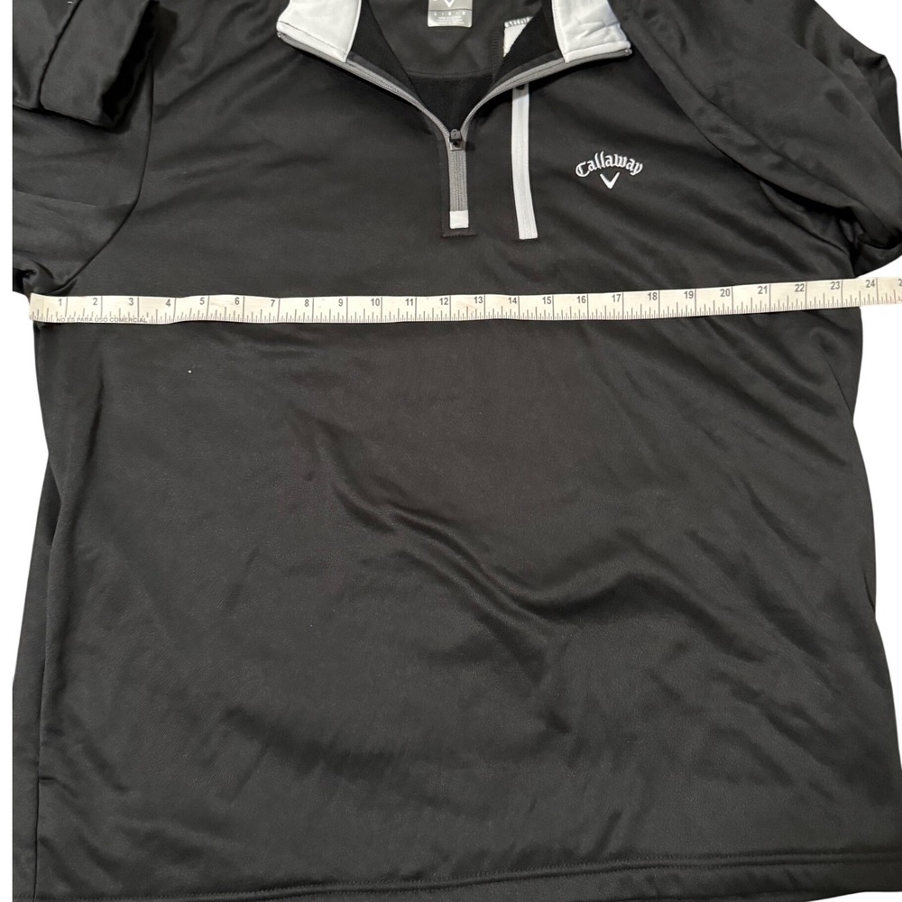 Callaway Mens Golf Pullover Long Sleeve 1/4 Zip Black White Jacket - Picture 4 of 9